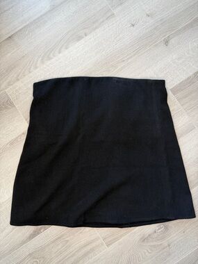 Tuckernuck Strapless Noir Crepe Marin Top Black Back Zip Built-In Bra Sz L